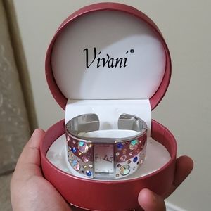 Vivani Silver Square Bangle Watch